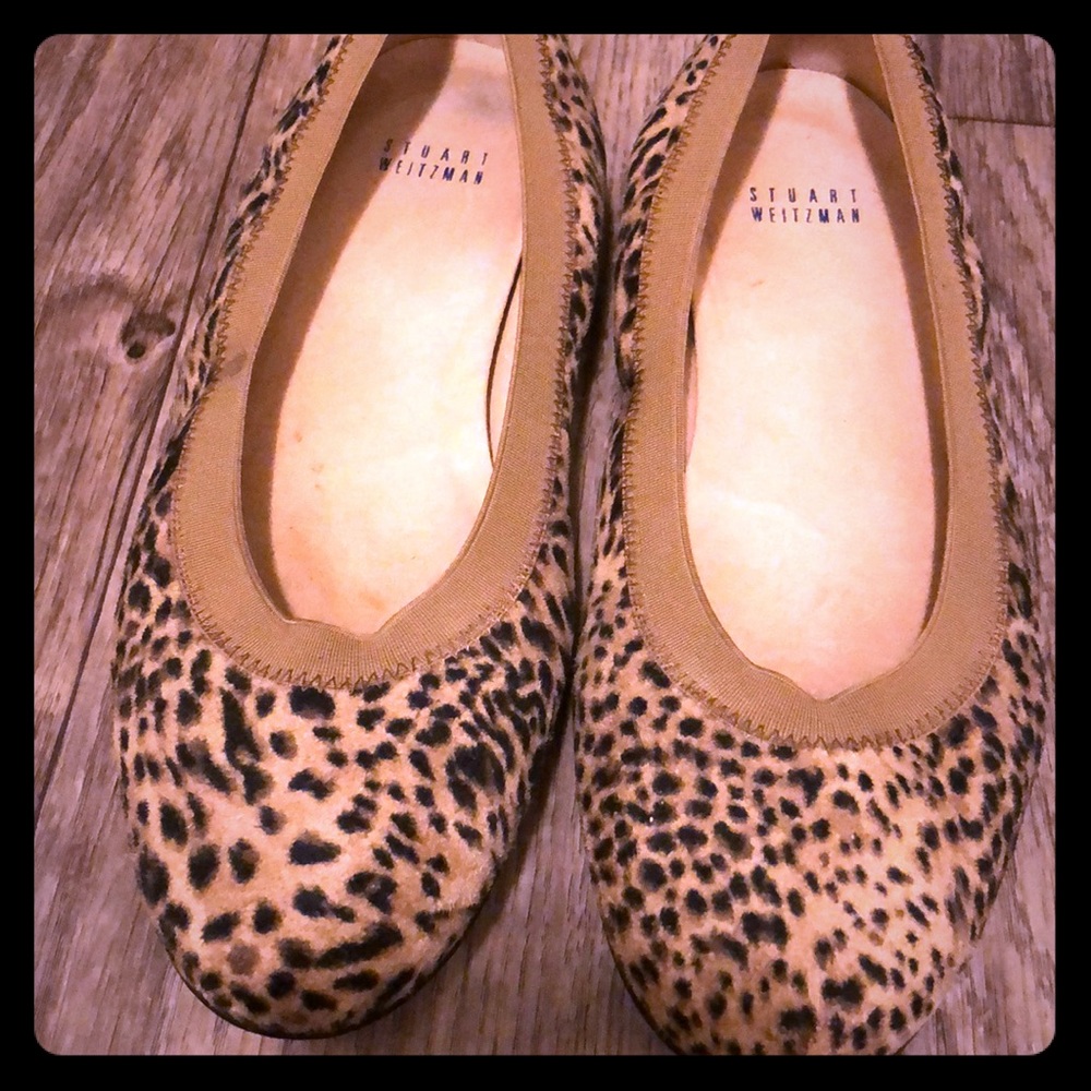 Stuart Weitzman leopard print flats
